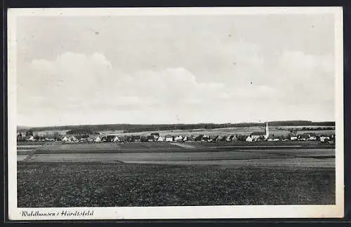 AK Waldhausen / Aalen, Ortspanorama von einem Feld gesehen