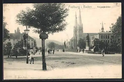 AK Freiburg / Breisgau, Partie an der Kaiserbrücke