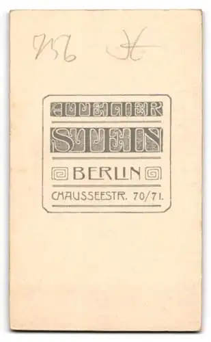 Fotografie Atelier Wilhelm Stein, Berlin, Chausseestr. 70 /71, Jugendlicher in Anzug und weisser Fliege