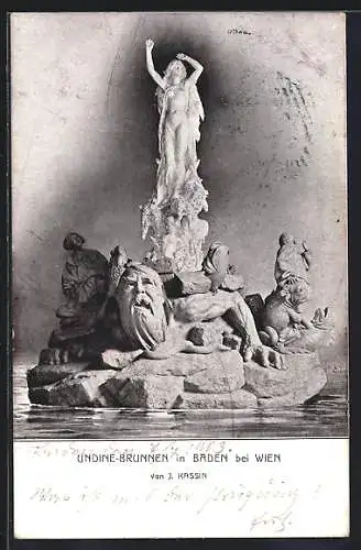 AK Baden, Ansicht des Undine-Brunnens