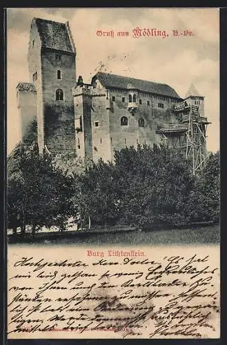 AK Mödling /N.-Oe., Die Burg Lichtenstein