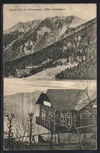 AK Lunz am See, Das Gasthaus Grubmayer am Lunzer See mit dem Dürrenstein