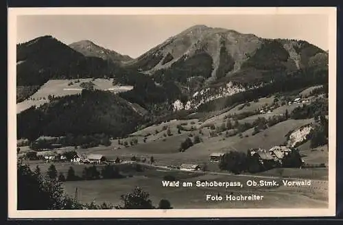 AK Wald am Schoberpass, Blick nach Vorwald gegen die Berge