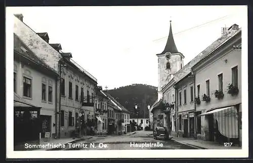 AK Türnitz, Hauptstrasse mit Kirche