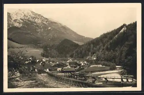 AK Krampen a. d. Mürz, Ortsansicht aus der Vogelschau