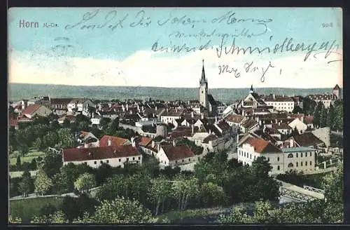 AK Horn /N.-Oe., Ortsansicht mit Kirche