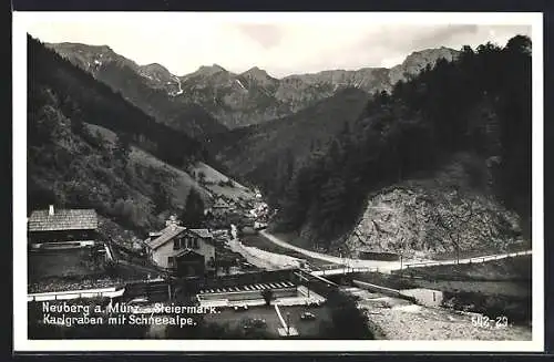 AK Neuberg an der Mürz, Karlgraben mit Schneealpe