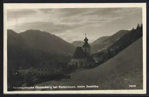 AK Oppenberg b. Rottenmann, Ortsansicht mit Kirche