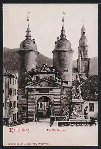 AK Heidelberg / Neckar, Blick durch das Brückentor