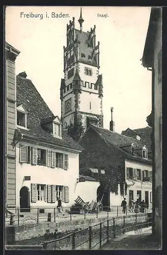 AK Freiburg / Breisgau, Partie an der Insel