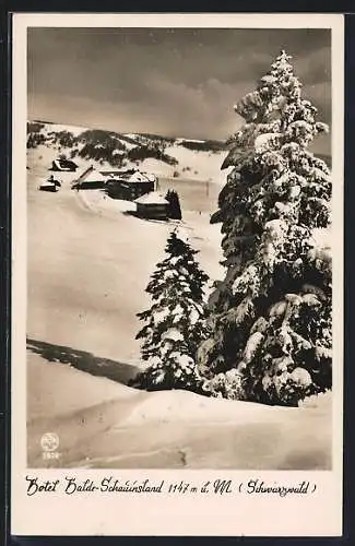 AK Schauinsland, Hotel Halde A. Wissler mit Umgebung im Winter