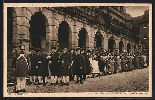 AK Rothenburg / Tauber, Historischer Schäfertanz, Aufmarsch