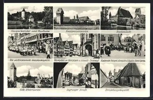 AK Dinkelsbühl, Alte Wehrtürme, Stadtmühle, Segringer Strasse