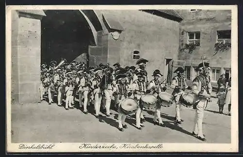 AK Dinkelsbühl, Kinderzeche, Knabenkapelle, Ausmarsch