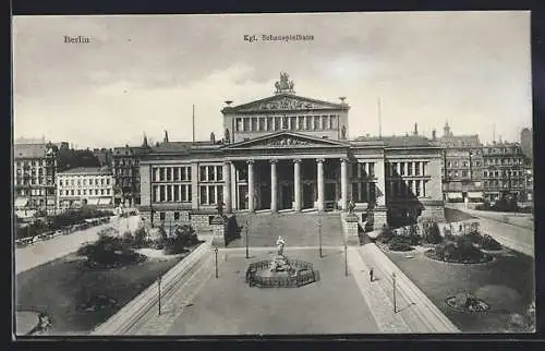 AK Berlin, Kgl. Schauspielhaus mit Anlage aus der Vogelschau, Gendarmenmarkt