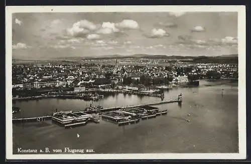 AK Konstanz a. B., Panorama vom Flugzeug aus