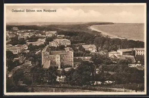 AK Göhren / Rügen, Blick vom Nordpeerd mit Strandhotel und Strandvillen