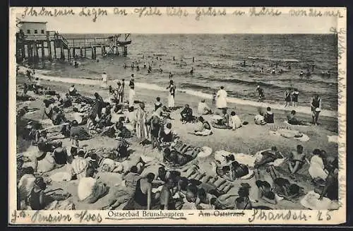 AK Brunshaupten, Strandpartie mit Badegästen