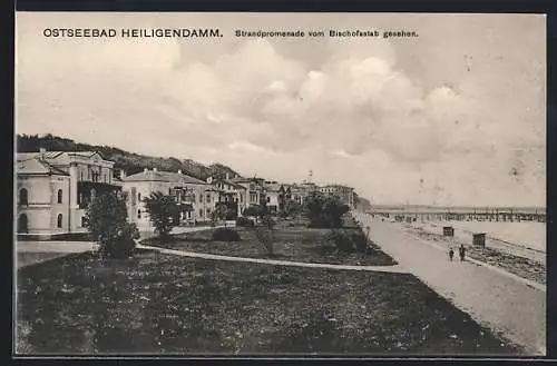 AK Heiligendamm, Strandpromenade vom Bischofsstab gesehen