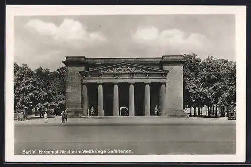 AK Berlin, Unter den Linden, Ehrenmal für die im Weltkrieg gefallenen