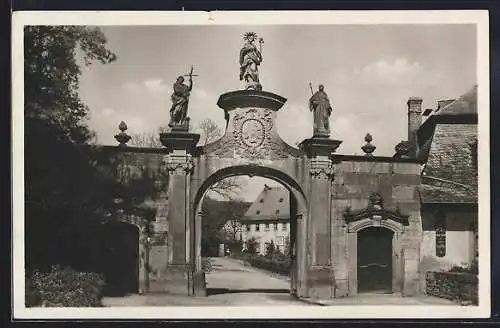 AK Hattenheim im Rheingau, Hotel Weinhaus Ress, Bes. Balth. Ress, Pfortenhaus im Kloster Eberbach