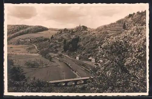 AK Arnsberg i. W., Tal und Brücke aus der Vogelschau