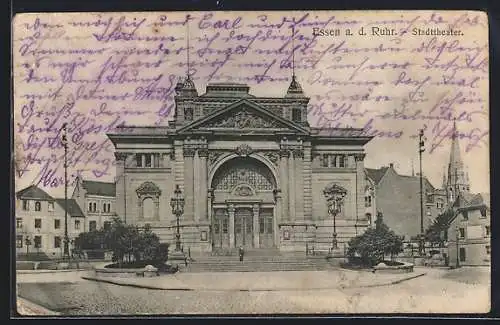 AK Essen a. d. Ruhr, Partie am Stadttheater