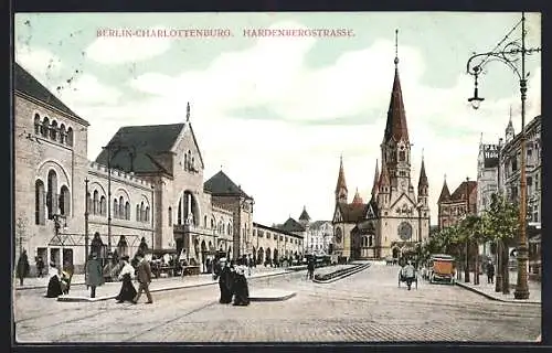 AK Berlin-Charlottenburg, Hardenbergstrasse mit Kaiser Wilhelm Gedächtniskirche