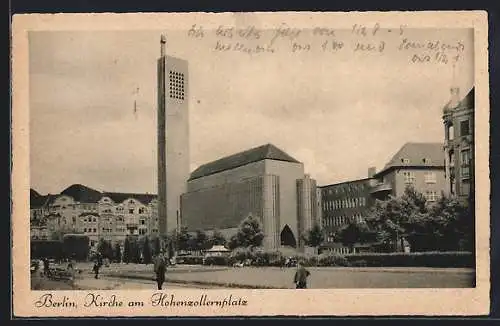 AK Berlin-Wilmersdorf, Kirche am Hohenzollernplatz