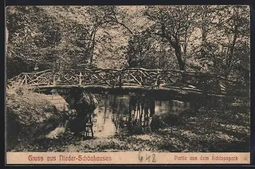 AK Niederschönhausen / Pankow, Partie aus dem Schlosspark