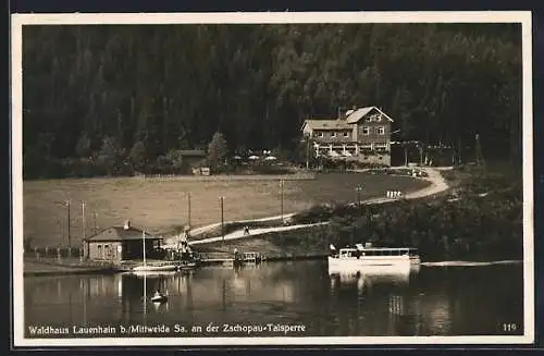 AK Lauenhain b. Mittweida, Restaurant Waldhaus an der Zschopau-Talsperre