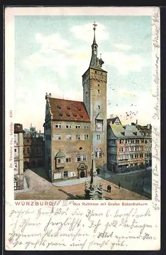 AK Würzburg, Das Rathaus mit Grafen Eckhardturm