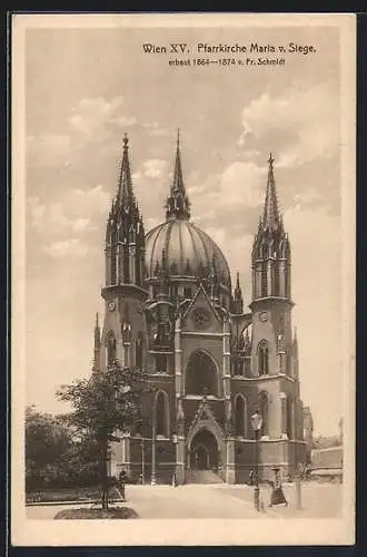 AK Wien, Pfarrkirche Maria vom Siege, Erbaut 1864-1874