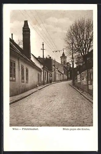 AK Wien-Pötzleinsdorf, Blick gegen die Kirche