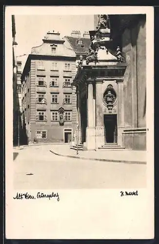 AK Alt-Wien, Petersplatz mit Peterskirche