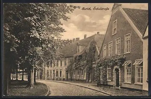 AK Aurich / Ostfriesland, Partie in der Schulstrasse