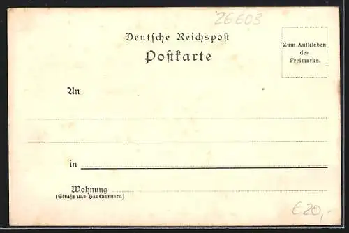 Lithographie Aurich / Ostfriesland, Norderstrasse, Landschaft, Seminar, Wappen