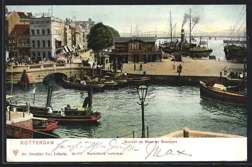 AK Rotterdam, Gezicht op Maas en Boompjes