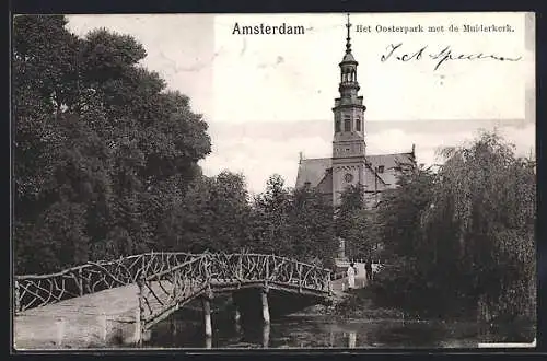 AK Amsterdam, Het Oosterpark met de Muiderkerk