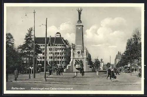 AK Rotterdam, Coolsingel met Calandmonument