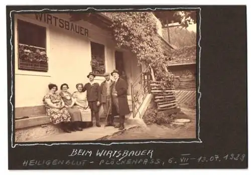 Fotografie unbekannter Fotograf, Ansicht Heiligenblut am Grossglockner, Restaurant Wirtsbauer am Plöckenpass, 1929