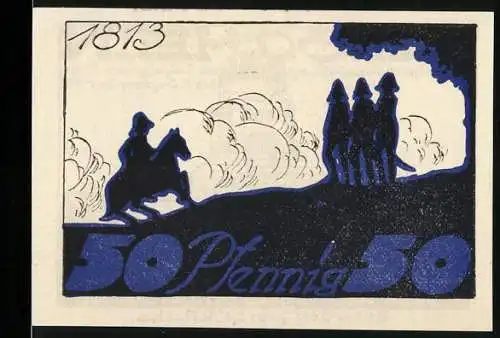 Notgeld Leipzig, 1921, 50 Pfennig, Gültig während der Notgeld-Ausstellung mit Völkerschlachtdenkmal