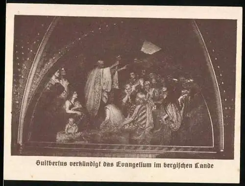 Notgeld Burg a.d. Wupper, 1921, 75 Pf, Verkündigung des Evangeliums und Ansicht der Burg