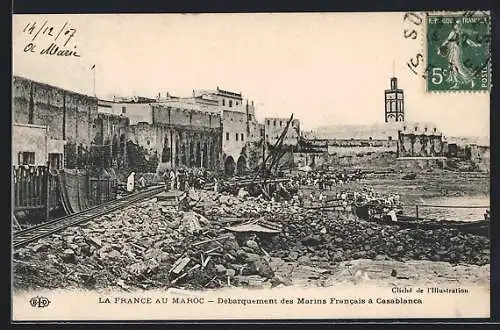 AK Casablanca, Debarquement des Marins Francais