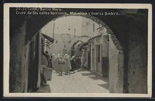 AK Tetuan, Barrio Moro, Cruce de las calles Harrassin, Mokaddem y Guersa Quebirz