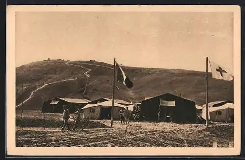 AK Rifkrieg Französisches Lazarett bei Dar-Caid Medbah Marokko, Rotes Kreuz