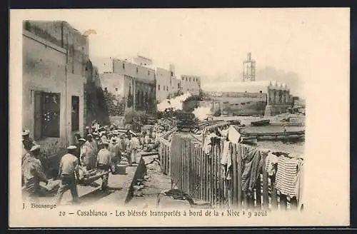 AK Casablanca, Les bléssés transportés à bord de la Nive