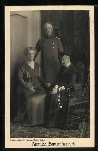 AK Die grossherzogliche Familie von Baden, Badischer Opfertag, 20.9.1915