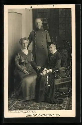 AK Die grossherzogliche Familie von Baden, Badischer Opfertag, 20.9.1915