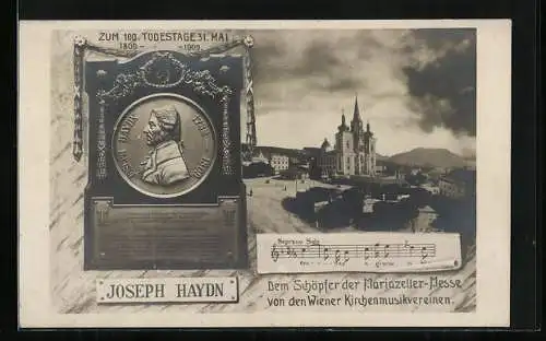 AK Denkmal zum 100. Todestag des Komponisten Joseph Haydn
